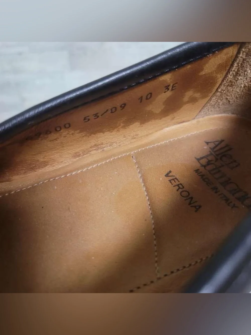 Men's Allen Edmonds Verona Black Leather Horse Bit Loafers Size 10 Italy Made